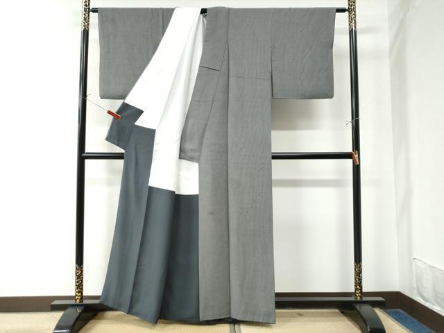 平和屋着物●江戸小紋 ねじ花文 黒地 正絹 逸品 CAAW8638yc