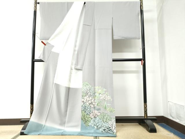 平和屋着物●豪華色留袖 友禅 作家物 風景文 暈し染め ロング丈 正絹 逸品 CAAW8652yc