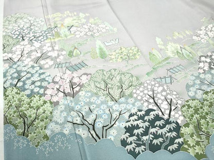 平和屋着物●豪華色留袖 友禅 作家物 風景文 暈し染め ロング丈 正絹 逸品 CAAW8652yc