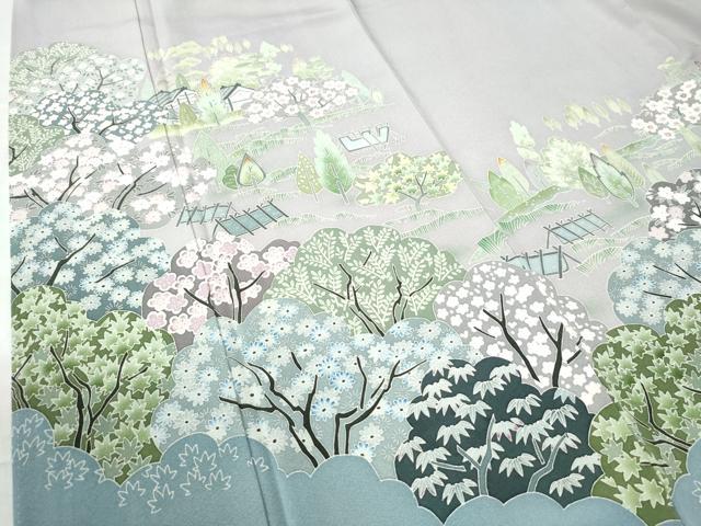 平和屋着物●豪華色留袖 友禅 作家物 風景文 暈し染め ロング丈 正絹 逸品 CAAW8652yc