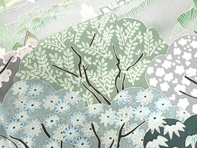 平和屋着物●豪華色留袖 友禅 作家物 風景文 暈し染め ロング丈 正絹 逸品 CAAW8652yc