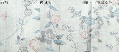 平和屋着物●本真綿紬 草花文 反端付き 正絹 逸品 未使用 CAAW8660yc