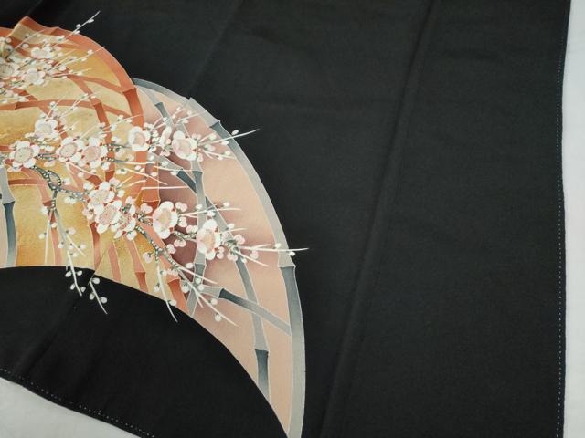 平和屋着物●豪華黒留袖 籬枝梅文 金彩 正絹 逸品 CAAW8680yc