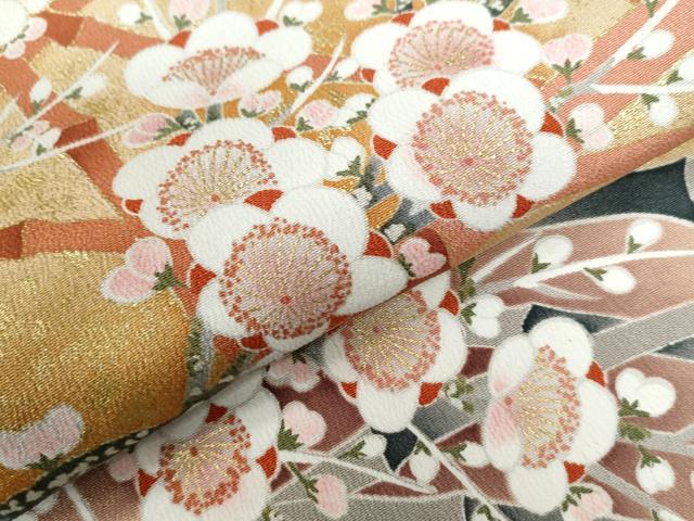 平和屋着物●豪華黒留袖 籬枝梅文 金彩 正絹 逸品 CAAW8680yc