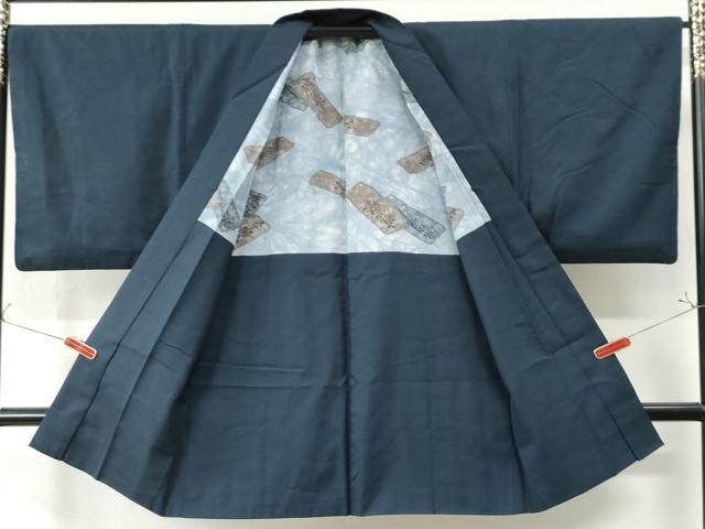 平和屋着物●男性　紬　アンサンブル　100亀甲　総詰め　正絹　逸品　CAAW8681yc