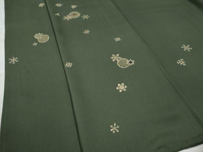平和屋着物●訪問着　刺繍　雪の結晶　雪輪文　正絹　逸品　CAAW8697yc