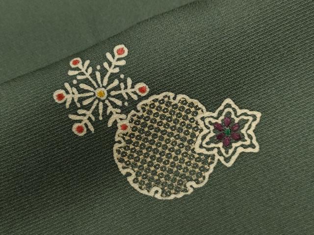 平和屋着物●訪問着　刺繍　雪の結晶　雪輪文　正絹　逸品　CAAW8697yc