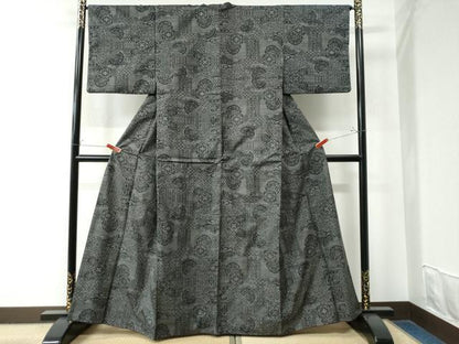 平和屋着物●本場大島紬　7マルキ　吉祥花文　正絹　逸品　CAAW8698yc