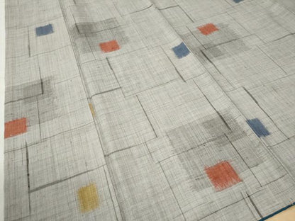 平和屋着物●上質な紬　幾何学文様　正絹　逸品　CAAW8709yc