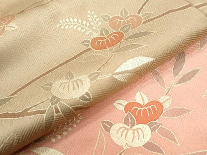 平和屋着物●訪問着　地紙枝橘花文　暈し染め　金彩　正絹　逸品　CAAW8713yc