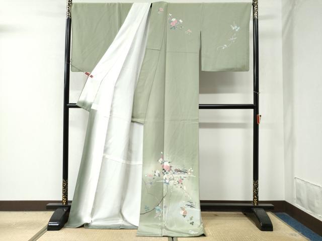 平和屋着物●訪問着 友禅 作家物 霞風景枝花文 暈し染め ロング丈 正絹 逸品 CAAW8752yc