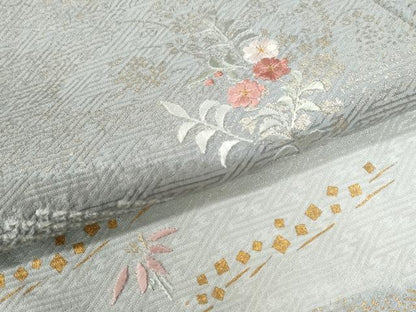 平和屋着物●訪問着　総刺繍　絞り　箔散らし　霞草花文　金彩　正絹　逸品　CAAW8753yc