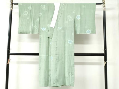 平和屋着物●長襦袢 無双仕立て 絞り 舞花地紋 正絹 逸品 未使用 CAAW8771yc