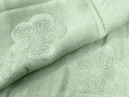 平和屋着物●長襦袢 無双仕立て 絞り 舞花地紋 正絹 逸品 未使用 CAAW8771yc