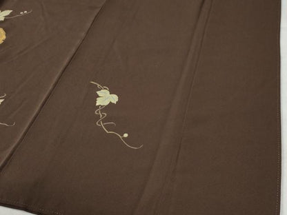 平和屋着物●訪問着　刺繍　蔦の葉雪輪鶴枝花文　金彩　正絹　逸品　CAAW8780yc