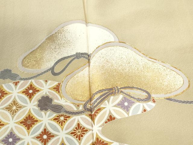 平和屋着物●豪華色留袖　駒刺繍　七宝花松文　金彩　正絹　逸品　CAAW8797yc