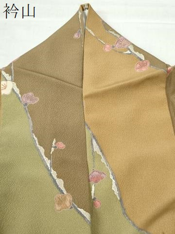 平和屋着物●上質な小紋 枝梅文 金彩 正絹 逸品 CAAW8800yc