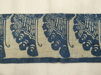 平和屋着物＊夏物 つけ帯 型染め 舞蝶文 麻 逸品 CAAW8802oy