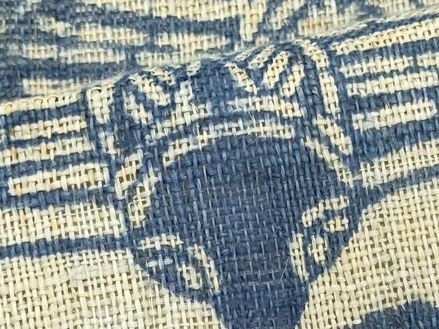 平和屋着物＊夏物 つけ帯 型染め 舞蝶文 麻 逸品 CAAW8802oy