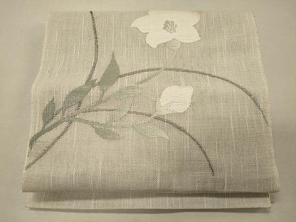 平和屋着物＊夏物 八寸名古屋帯 草花文 正絹 逸品 CAAW8921oy