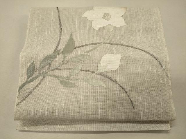 平和屋着物＊夏物 八寸名古屋帯 草花文 正絹 逸品 CAAW8921oy