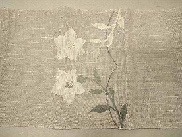 平和屋着物＊夏物 八寸名古屋帯 草花文 正絹 逸品 CAAW8921oy