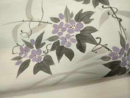 平和屋着物＊夏物 九寸名古屋帯 手描き 草花文 化繊 CAAW8924oy