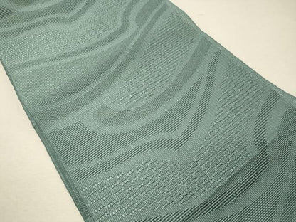 平和屋着物＊夏物 八寸名古屋帯 流線文 水浅葱色 化繊 CAAW8932oy