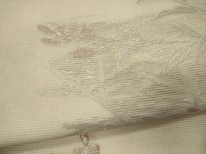 平和屋着物＊夏物 六通柄袋帯 草葉文 銀糸 正絹 逸品 CAAW8935oy