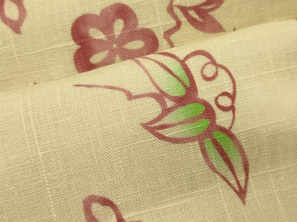 平和屋着物＊夏物 半幅帯 型染め 枝花文 麻 逸品 CAAW8936oy