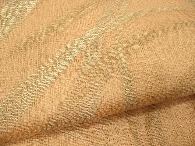 平和屋着物＊夏物 太鼓柄袋帯 草葉文 金糸 正絹 逸品 未使用 CAAW8940oy