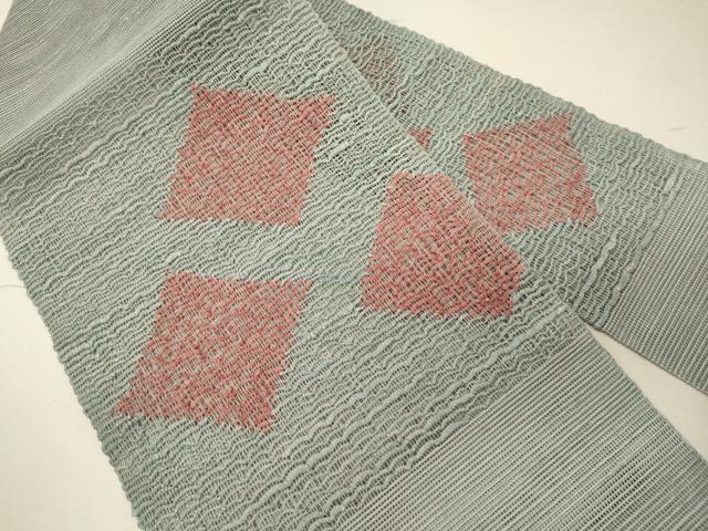 平和屋着物＊夏物 八寸名古屋帯 羅 菱文 正絹 逸品 未使用 CAAW8942oy
