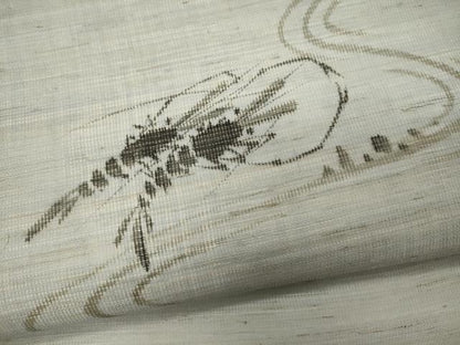 平和屋着物＊夏物 九寸開き名古屋帯 手描き 海老 麻 逸品 CAAW8949oy