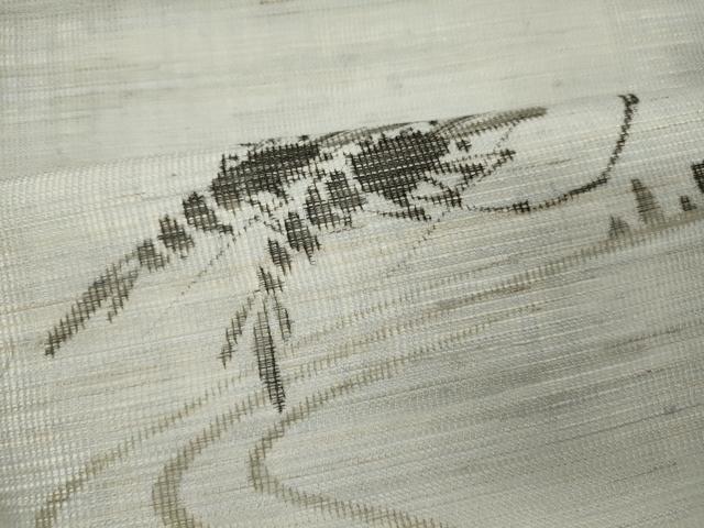 平和屋着物＊夏物 九寸開き名古屋帯 手描き 海老 麻 逸品 CAAW8949oy