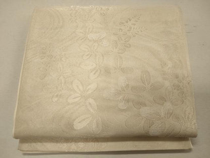 平和屋着物＊夏物 六通柄袋帯 草葉文 銀糸 正絹 逸品 CAAW8958oy