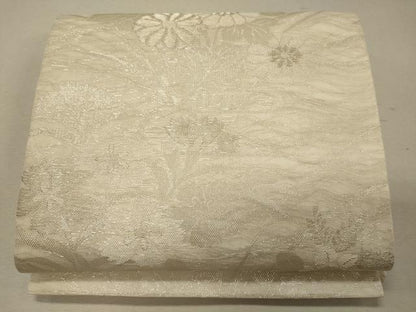 平和屋着物＊夏物 六通柄 京袋帯 草花文 銀糸 正絹 逸品 CAAW8959oy