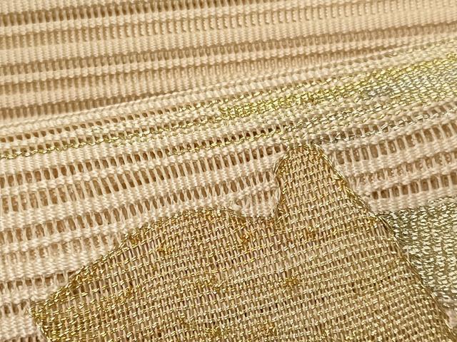 平和屋着物＊夏物 八寸名古屋帯 絽綴れ 色紙重ね文 金銀糸 正絹 逸品 CAAW8971oy