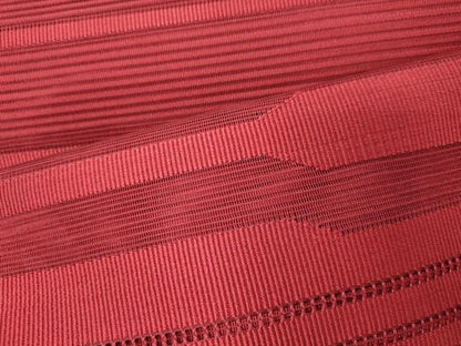 平和屋着物＊夏物 八寸名古屋帯 絽綴れ 幾何学文 赤紅色 正絹 逸品 未使用 CAAW8972oy
