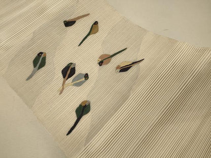 平和屋着物＊夏物 八寸名古屋帯 絽綴れ カレイ ヒラメ 正絹 逸品 CAAW8976oy