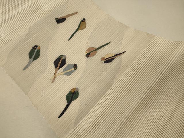 平和屋着物＊夏物 八寸名古屋帯 絽綴れ カレイ ヒラメ 正絹 逸品 CAAW8976oy