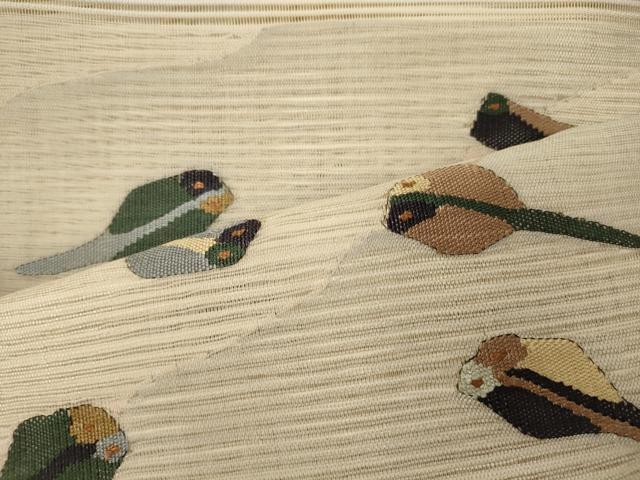 平和屋着物＊夏物 八寸名古屋帯 絽綴れ カレイ ヒラメ 正絹 逸品 CAAW8976oy