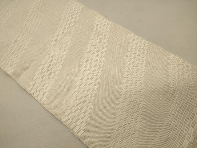 平和屋着物＊夏物 八寸名古屋帯 斜線文 象牙色 正絹 逸品 CAAW8979oy