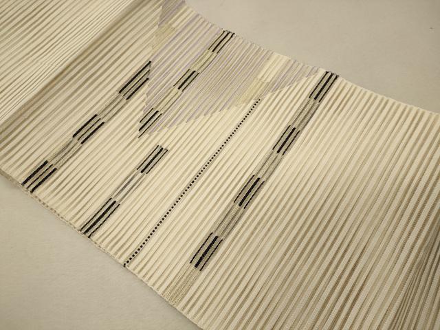 平和屋着物＊夏物　八寸名古屋帯　絽綴れ　横段文　金糸　正絹　逸品　CAAW8980oy