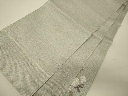 平和屋着物＊夏物 太鼓柄袋帯 草花文 銀糸 正絹 逸品 CAAW8981oy