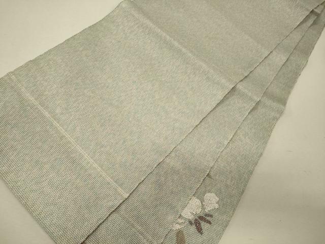 平和屋着物＊夏物 太鼓柄袋帯 草花文 銀糸 正絹 逸品 CAAW8981oy