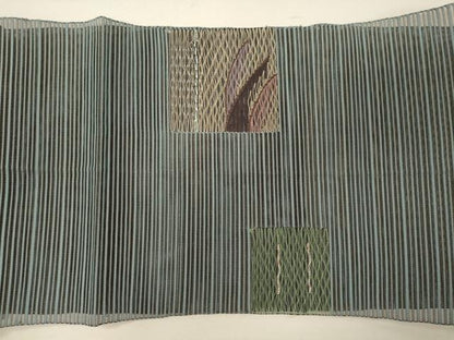 平和屋着物＊夏物 八寸名古屋帯 幾何学文 正絹 逸品 CAAW8985oy