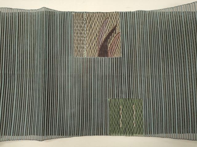 平和屋着物＊夏物 八寸名古屋帯 幾何学文 正絹 逸品 CAAW8985oy