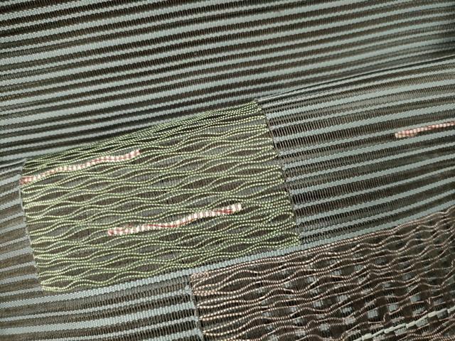平和屋着物＊夏物 八寸名古屋帯 幾何学文 正絹 逸品 CAAW8985oy