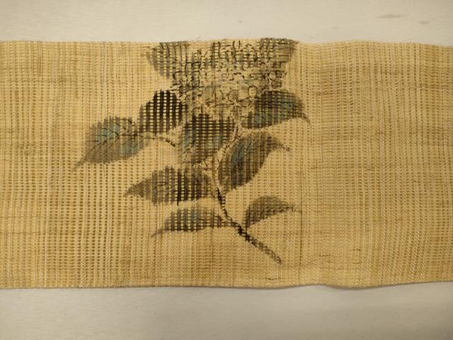 平和屋着物＊夏物 九寸名古屋帯 手描き 紫陽花 麻 逸品 CAAW8988oy