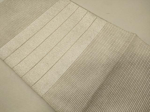 平和屋着物＊夏物 八寸名古屋帯 絽綴れ 横段文 銀糸 正絹 逸品 CAAW8992oy